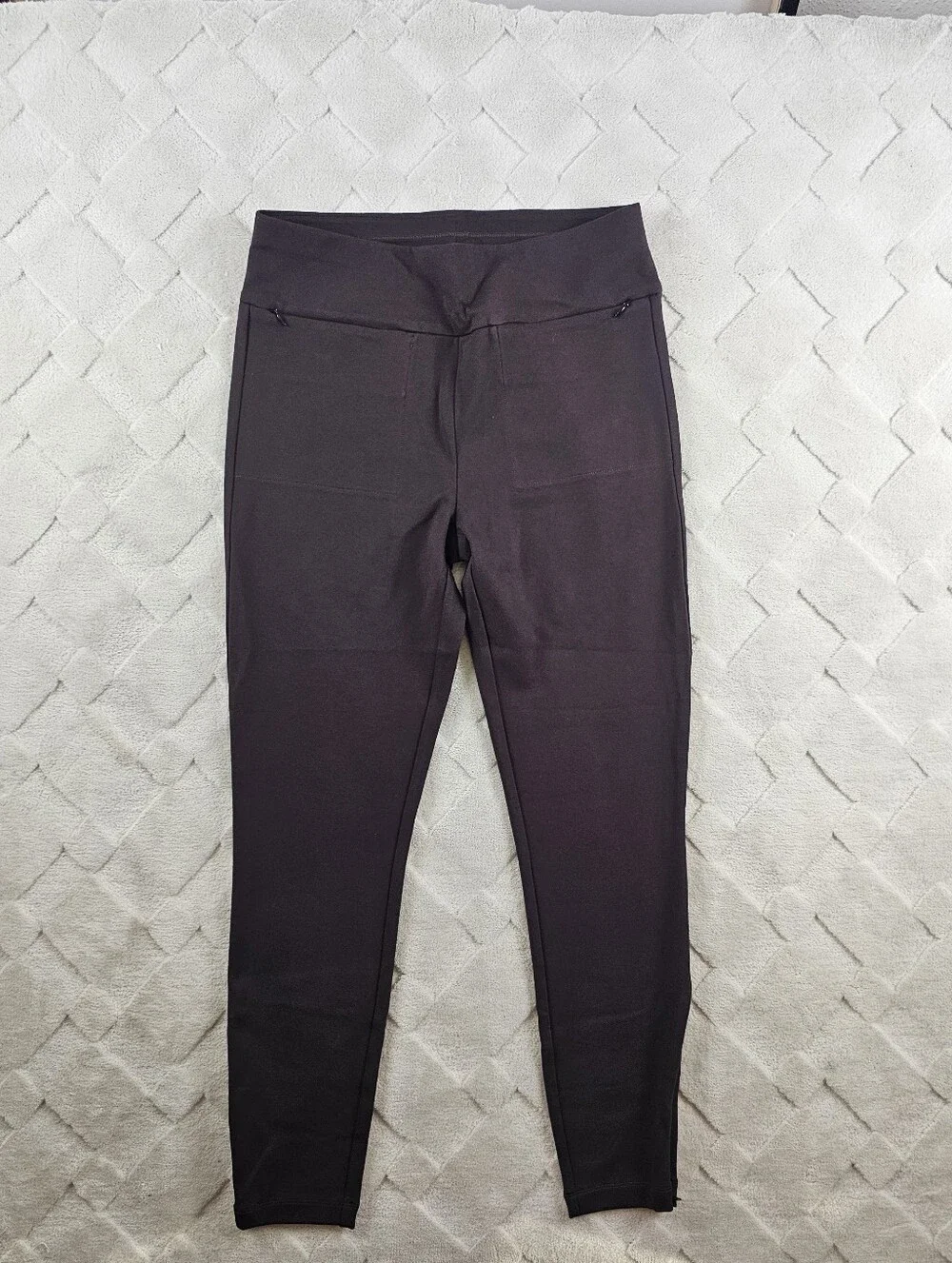 CAbi Zip Leggings Womens Medium in Dark Chocolate Stretchy